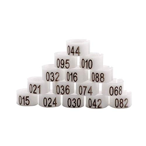 PGPGP 100 Stück Clip-On-Beinbänder zur Geflügelidentifikation – 16/25 mm, Wiederverwendbare Nutztiermarken for die Hühnerhaltung(White,20mm) von PGPGP