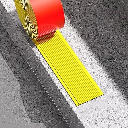 PGPGP 9,8 Fuß PVC-Bodenübergangsstreifen - Selbstklebender Bodenbelag for den Innenbereich, sicherer Kantenschutz, anpassbar, 1 Stück(Yellow,10cm Wide) von PGPGP