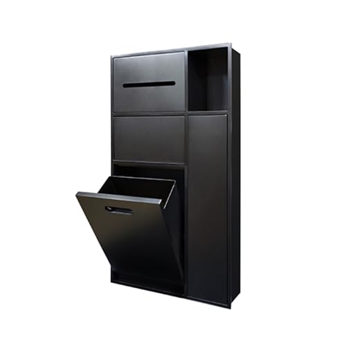 PGPGP Duschnische aus Edelstahl mit Toilettenbürste und Mülleimer – platzsparende Aufbewahrungslösung for das Badezimmer(Black) von PGPGP