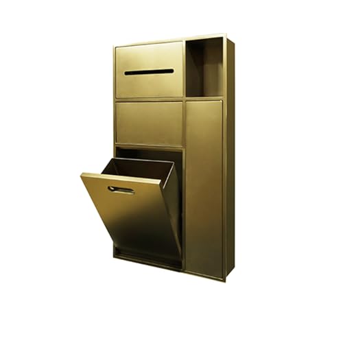 PGPGP Duschnische aus Edelstahl mit Toilettenbürste und Mülleimer – platzsparende Aufbewahrungslösung for das Badezimmer(Gold) von PGPGP