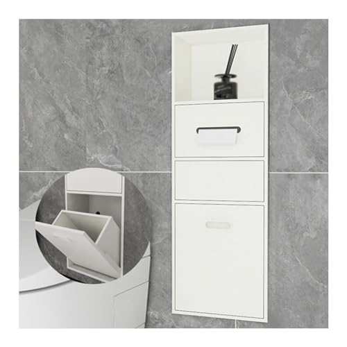 PGPGP Duschnischen-Organizer-Regal aus Edelstahl – platzsparende, eingebettete Wandaufbewahrung for Badezimmer/Küche/Wohnzimmer/Schlafzimmer(White,86x30x14cm) von PGPGP