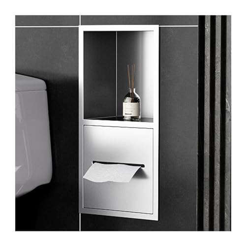 PGPGP Eingebettetes Wandregal aus Edelstahl – wasserdichte Badezimmer-Duschnische for organisierte Aufbewahrung(White) von PGPGP