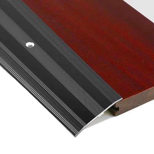 PGPGP Hochwertige Schwellenleiste aus Aluminium for den Übergang von Teppich zu Holzboden – 2 cm Höhenunterschied, anpassbar, 1 Stück(Black,145cm) von PGPGP