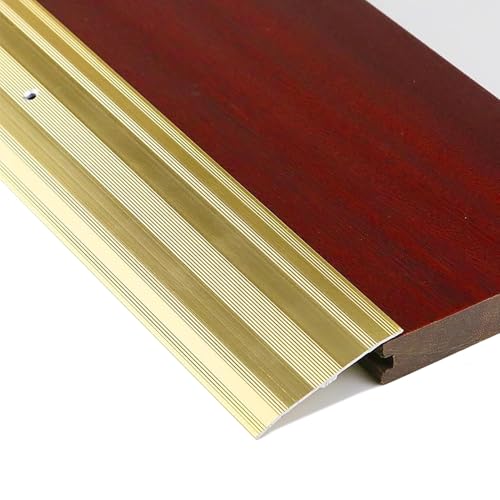 PGPGP Hochwertige Schwellenleiste aus Aluminium for den Übergang von Teppich zu Holzboden – 2 cm Höhenunterschied, anpassbar, 1 Stück(Gold,105cm) von PGPGP