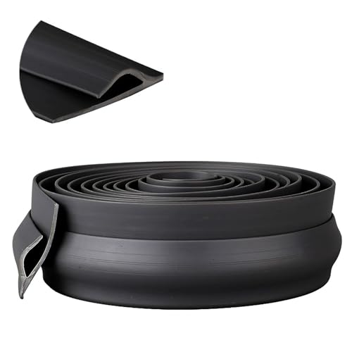 PGPGP Selbstklebende Bodenübergangsleiste - Wasserdichter PVC-Kantenschutz, 1-20 m lang, 3,2 cm breit, 1 Stück(Black,L4m) von PGPGP