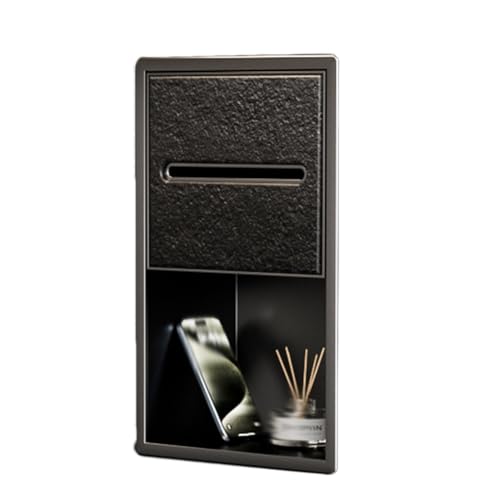 PGPGP Taschentuchbox-Halter aus Edelstahl for die Duschnische – Großes Fassungsvermögen for die Aufbewahrung im Badezimmer, Keine Fliesen erforderlich for Duschutensilien(Black+Gray) von PGPGP