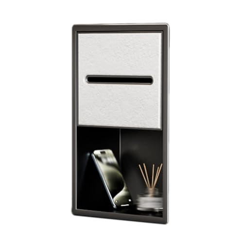 PGPGP Taschentuchbox-Halter aus Edelstahl for die Duschnische – Großes Fassungsvermögen for die Aufbewahrung im Badezimmer, Keine Fliesen erforderlich for Duschutensilien(White+Gray) von PGPGP