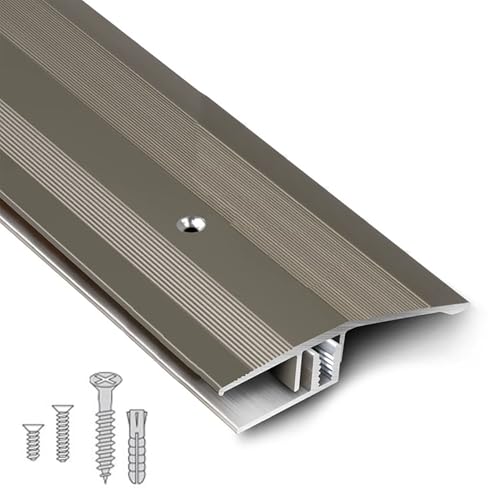 PGPGP Übergangsleiste for Türschwellen aus Aluminium – 183–91,4 cm Lange Bodennahtabdeckung mit Sockel und Nägeln, 1 Stück(Gray,145cm 42mm) von PGPGP