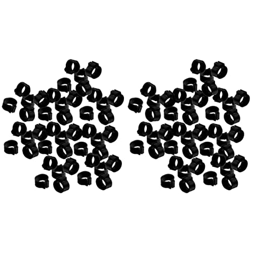 PGPGP Wiederverwendbare Clip-On-Vogelbeinringe for Geflügel, Hühner, Tauben, Wellensittiche – 100 Stück ID-Bänder – 1,30 x 1,30 x 0,70 cm von PGPGP