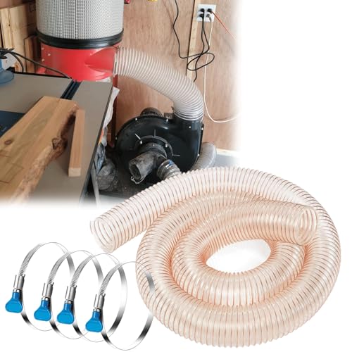 Robuster PU-Staubsammelschlauch mit 4 Flügelschraubenklemmen – flexibel und durchstoßfest for Shop-Vac-Systeme(Dia-130(mm) Long800cm) von PGPGP