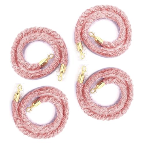 Rosa Absperrseil-Set mit goldenen Haken – 4-teiliges, gedrehtes Absperrseil zur Kontrolle von Menschenmengen for Veranstaltungen und Partys(110cm) von PGPGP