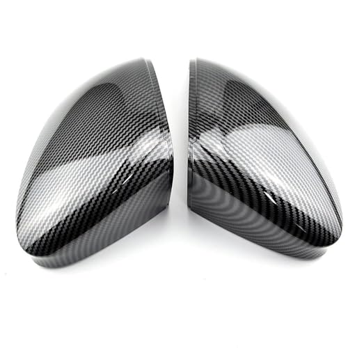 PGQSQVTXF Seitliche Rückspiegelschalen Für VW Für Golf 8 MK8 2020 2021 Spiegelabdeckungen Rückspiegelabdeckung Carbonfaser-Optik Hellschwarz (No Side Assist-1) von PGQSQVTXF
