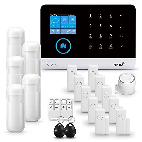 PGST Alarmanlage 21 Stück, WLAN Smart Alarm System mit fürs Home Security, Echtzeit App Push, Beliebig Erweiterbar- funktioniert mit Alexa, für Tür Fenster, Wohnmobil, Wohnung,Garage(PG103-2G-A) von PGST