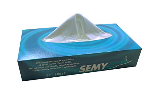 Kosmetiktücher Box Papiertaschentücher, 2-lagig, weiss - verschiedene Mengen (5 Boxen = 500 Tücher) von PGV