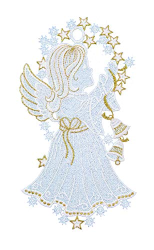 Plauener Spitze Fensterbild "Engel" gold 16 x 28 cm Fensterdeko Fensterschmuck Bilder Handarbeit Deko Fenster Plauener Spitze Fensterbild "Engel" gold 16 x 28 cm Fensterdeko Fensterschmuck Bilder Handarbeit Deko Fenster von PGV