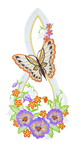Plauener Spitze Fensterbild "Schmetterling" farbig 15 x 30 cm Fensterdeko Fensterschmuck Bilder Handarbeit Deko Fenster von PGV