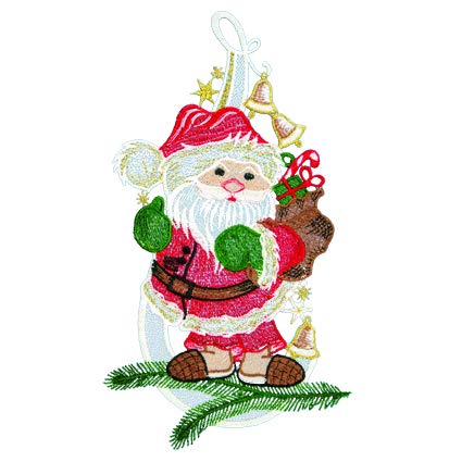 Plauener Spitze Fensterbild "Weihnachtsmann" farbig 16 x 27 cm Fensterdeko Fensterschmuck Bilder Handarbeit Deko Fenster von PGV