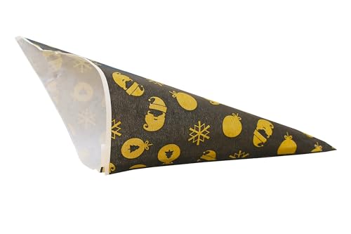 Spitztüten aus Papier Motiv: "WICHTEL GOLD" Länge ca. 19 cm für ca. 125 g Inhalt (500 Stück) von PGV