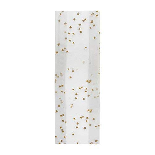 Stollenbeutel PP Motiv: "GOLDENE STERNE" 20 + 7 x 48 cm (10 Stück) von PGV