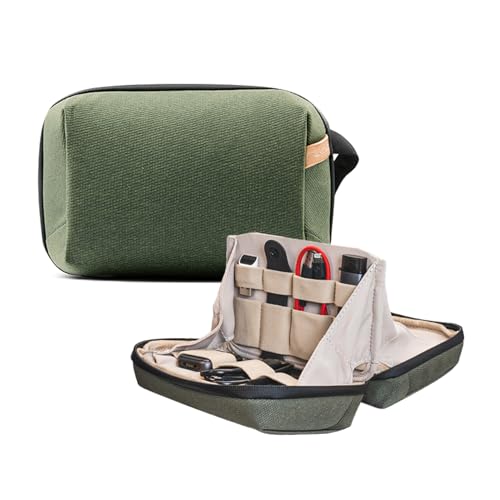 PGYTECH Pouch Tech Mini Elektronik Organizer Tasche, wasserdichte Kabeltasche, multifunktionale Reisetasche für Kabel, Power Bank, SD -Karte Zubehör, Grün von PGYTECH