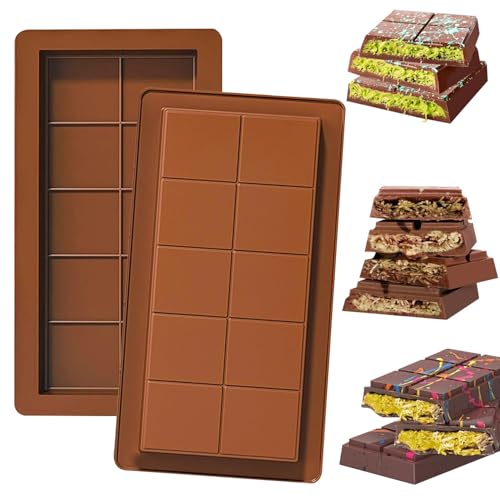 2 STK Schokoladenform Silikon Pralinenform Silikon Tiefe Schokoriegelform Extra Tiefe Schokoladenform mit 10 Mulden für Schokolade Pralinen Süßigkeiten 2 STK Schokoladenform Silikon Pralinenform Silikon Tiefe Schokoriegelform Extra Tiefe Schokoladenform mit 10 Mulden für Schokolade Pralinen Süßigkeiten von PGonline