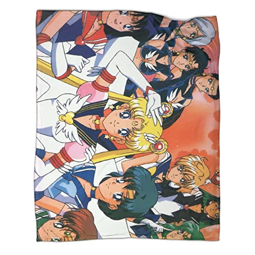 60x80inch(150x200cm) Decke - Sailor Moon Anime Characters Fleecedecke,Kaschmir-Gefühl Kuscheldecke Geeignet Für Bett Oder Sofa von PGtaa