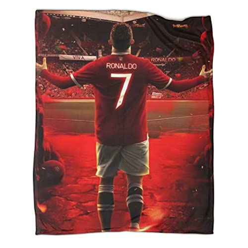 PGtaa Decke 60x80inch(150x200cm) Kuscheldecken Sanft Flanell Weich Fleecedecke Bettüberwurf Football Superstar Cristiano Ronaldo von PGtaa