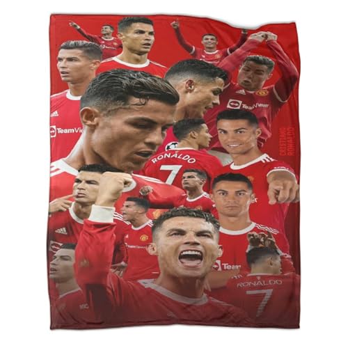 PGtaa Cristiano Ronaldo Microfaser Decke, Flanelldecke Flauschige Decke, Bequeme Decke Sofadecke Reisedecke, 3D Digitaldruck Decke 40x50inch(100x130cm) von PGtaa