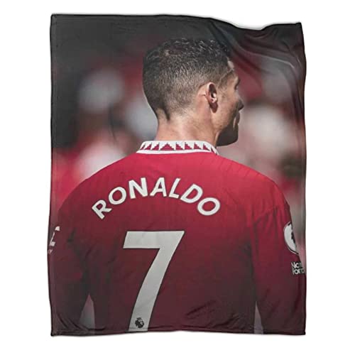 PGtaa Football Superstar Cristiano Ronaldo Decke Mit 3D-Digitaldruck Kuscheldecke, Flanelldecke, Weich Wohndecke, Sofadecke Decke Für Kinder Jungen Erwachsene Kuscheldecken 60x80inch(150x200cm) von PGtaa