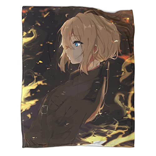 PGtaa Decke 50x60inch(127x152cm) Kuscheldecken Sanft Flanell Weich Fleecedecke Bettüberwurf Animated Characters.Violet Evergarden von PGtaa