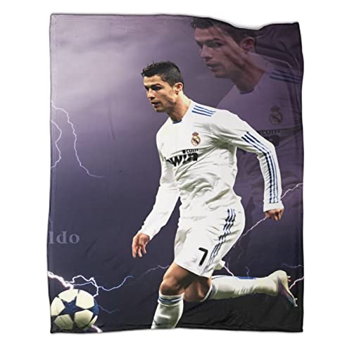 PGtaa Kuscheldecke Football Superstar Cristiano Ronaldo Decke Flauschige Weich Fleecedecke Für Sofa Bett 50x60inch(127x152cm) von PGtaa