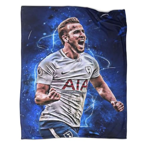 PGtaa Flanelldecke Für Schlafsofa, Couch, Reisen, Camping, Leicht, Superweich, Ultra-luxuriös, Harry Kane Plüsch-Football Superstar-Überwurfdecke, 60x80inch(150x200cm) von PGtaa