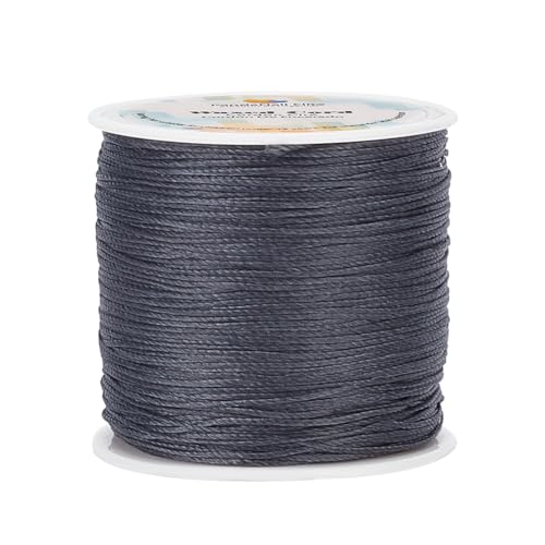 PH PandaHall 0,5 mm gewachste Polyesterschnur für Schmuckherstellung, Makramee, Nähen, Nähen, Nähen, Nähen, 90 m, Grau von PH PandaHall