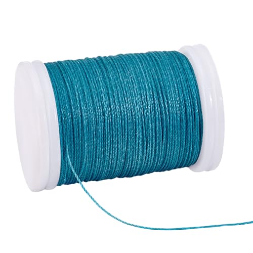 PH PandaHall 0.5mm Gewachste Kordel 130 Yards Blau Gewachste Perlenschnur Wachs Polyesterfäden Für Armbänder Halsketten Traumfänger Schmuck Makramee Nähen von PH PandaHall