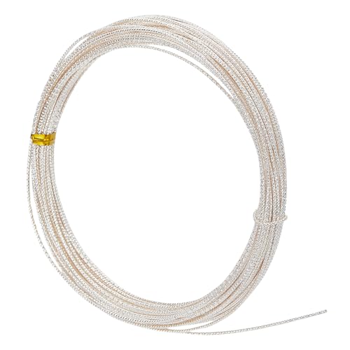 PH PandaHall 10 m 925 Sterling Versilberter Twist Draht Strukturierter Kupferdraht Halbharter Kupferdraht Metall 1mm Dick Basteldraht Zur Schmuckherstellung von PH PandaHall
