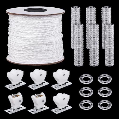 PH PandaHall 100 Stück 14mm Transparente Raffgardinenringe 50 m 2mm Weiße Geflochtene Vorhangschnur 2er Set Raffrollo Kordelschloss Nylon Lift Rolloschnur Für Selbstgemachte Rollo Vorhänge PH PandaHall 100 Stück 14mm Transparente Raffgardinenringe 50 m 2mm Weiße Geflochtene Vorhangschnur 2er Set Raffrollo Kordelschloss Nylon Lift Rolloschnur Für Selbstgemachte Rollo Vorhänge von PH PandaHall