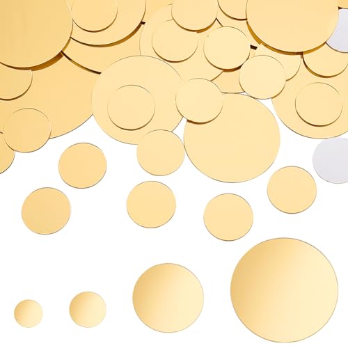 PH PandaHall 100 Stück Runde Mosaikfliesen Mini Spiegelfliesen Acryl Spiegelfliesen 4 Größen Für Küchenrückwand Badezimmer Heimdekoration von PH PandaHall