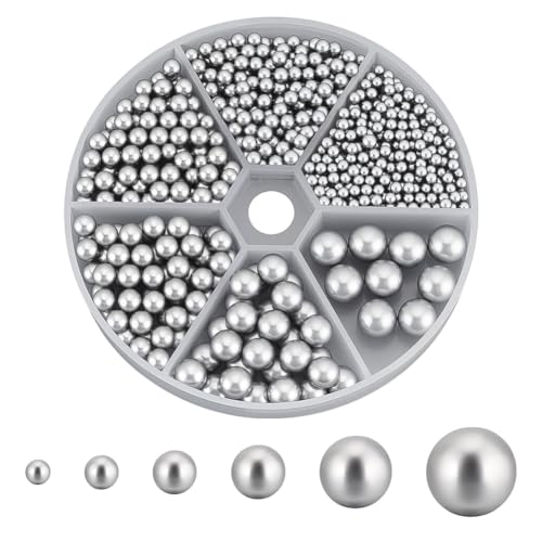 PH PandaHall 1070 Stück Silber Perlen Perlen 6 Größen Keine Löcher Perlen Runde Vase Füller Perle Imitation Perle Perle für Hochzeit Geburtstag Home Decor Tisch Streuung DIY Handwerk 3/4/5/6/8/10mm von PH PandaHall