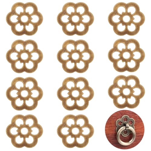 PH PandaHall 12 Stück Flache Unterlegscheiben in Blumenform Unterlegscheiben mit Messingrückseite 3,2 cm Dekorative antike Bronzepackung Klassische Möbelverzierung für Schränke, Schubladen PH PandaHall 12 Stück Flache Unterlegscheiben in Blumenform Unterlegscheiben mit Messingrückseite 3,2 cm Dekorative antike Bronzepackung Klassische Möbelverzierung für Schränke, Schubladen von PH PandaHall