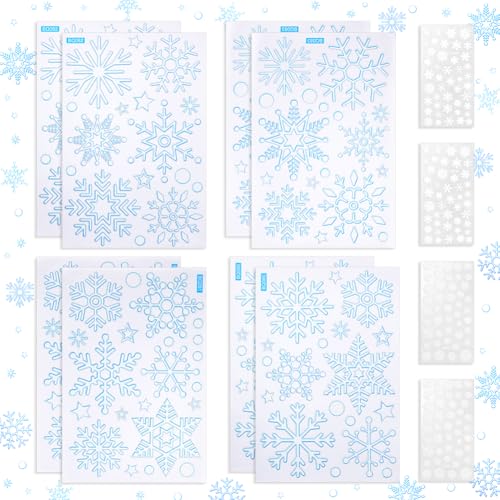PH PandaHall 12 Stück Schneeflocken Aufkleber Für Weihnachten 6 Stile Selbstklebend Wasserfest Für Winterpartys Heimdekoration Kartenherstellung Geschenkverpackungen von PH PandaHall