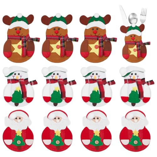 PH PandaHall 12 Stück Weihnachts Servierhalter 3 Stile Schneemann Bestecktasche Weihnachtsmann Rentier Tischwarenhalter Süßer Messer Gabel Taschenbeutel für Weihnachtsfeier Esstisch Tischwaren Dekor PH PandaHall 12 Stück Weihnachts Servierhalter 3 Stile Schneemann Bestecktasche Weihnachtsmann Rentier Tischwarenhalter Süßer Messer Gabel Taschenbeutel für Weihnachtsfeier Esstisch Tischwaren Dekor von PH PandaHall