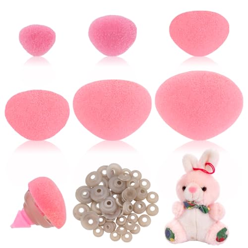 PH PandaHall 120 Stück Beflockte Sicherheitsnasen 6 Größe Stofftier Dreieck Nase Rosa Kunststoff Sicherheitsnasen Bulk Craft Nase Mit Unterlegscheiben Für Amigurumi Plüsch Häkelprojekte 11-29mm PH PandaHall 120 Stück Beflockte Sicherheitsnasen 6 Größe Stofftier Dreieck Nase Rosa Kunststoff Sicherheitsnasen Bulk Craft Nase Mit Unterlegscheiben Für Amigurumi Plüsch Häkelprojekte 11-29mm von PH PandaHall