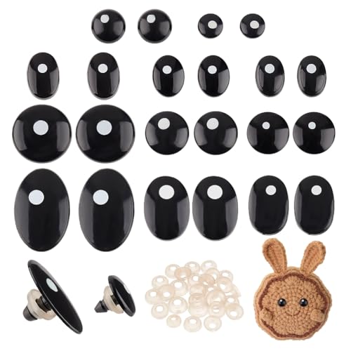PH PandaHall 120 Stück Kunststoff Sicherheitsaugen 12 Styles Craft Eyes Schwarze Gefüllte Häkelaugen Für Amigurumi Marionette Plüschtier Und Teddybär Oval/Flach Rund PH PandaHall 120 Stück Kunststoff Sicherheitsaugen 12 Styles Craft Eyes Schwarze Gefüllte Häkelaugen Für Amigurumi Marionette Plüschtier Und Teddybär Oval/Flach Rund von PH PandaHall