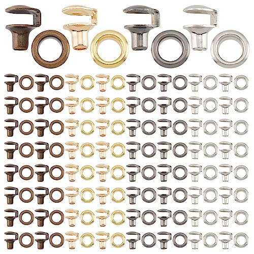 PH PandaHall 120 Stück Stiefelschnürhaken 4 Farben Schnürsenkelhaken Messing Stiefelhaken Ösenschnallen Ringösenschnalle Schnürsenkelschnallen Mit Unterlegscheibe Für Reparatur Camp Wandern Klettern von PH PandaHall