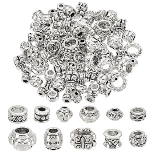 PH PandaHall 120pcs 12 Stil Silber Abstandshalter Metall Antike Abstandshalter Perlen Charms Barrel Spalte Schmetterling Blume Spacers Perlen Legierung Lose Perlen für Schmuckherstellung 5~10mm PH PandaHall 120pcs 12 Stil Silber Abstandshalter Metall Antike Abstandshalter Perlen Charms Barrel Spalte Schmetterling Blume Spacers Perlen Legierung Lose Perlen für Schmuckherstellung 5~10mm von PH PandaHall