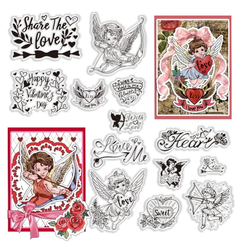 PH PandaHall 13 Stück Transparente Stempel Set Zum Valentinstag Silikonstempel Amor Engel Herz Stempel Für Die Kartengestaltung Fotodekoration Papierbasteln Geschenkanhänger PH PandaHall 13 Stück Transparente Stempel Set Zum Valentinstag Silikonstempel Amor Engel Herz Stempel Für Die Kartengestaltung Fotodekoration Papierbasteln Geschenkanhänger von PH PandaHall