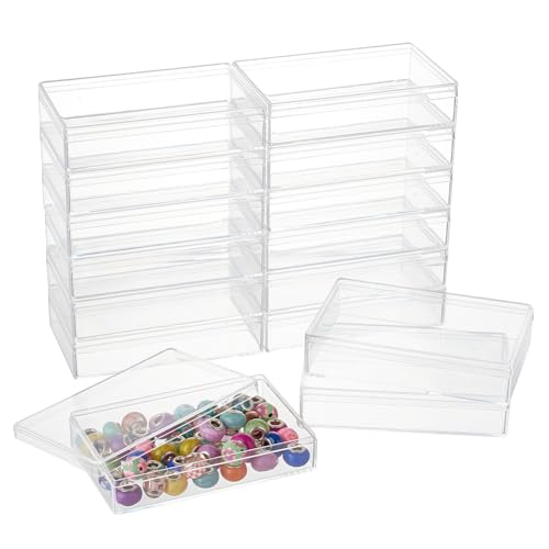 PH PandaHall 15 Stück Transparente Acrylbox Mit Decke Große Kunststoff Aufbewahrungsbox Süßigkeiten Box Behälter Mini Rechteck Kunststoff Geschenkbox Für Schmuck Leckereien Hochzeit Party von PH PandaHall