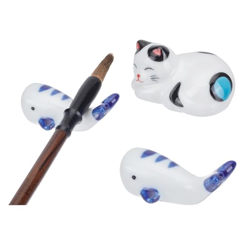 PH PandaHall 2 Pinselhalter Katze Keramik Stifthalter für Aquarellpinsel und Chinesische Kalligraphie Pinselablage Briefbeschwerer Für Den Schreibtisch 4.7~5.6cm PH PandaHall 2 Pinselhalter Katze Keramik Stifthalter für Aquarellpinsel und Chinesische Kalligraphie Pinselablage Briefbeschwerer Für Den Schreibtisch 4.7~5.6cm von PH PandaHall