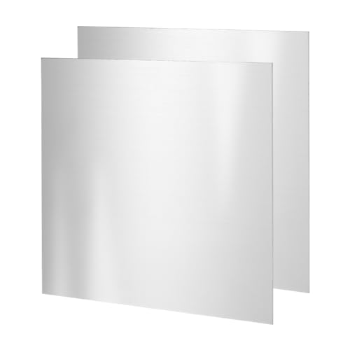PH PandaHall 2 Stück Gebürstetes 304 Edelstahlblech, 7,8x7,8x0,04 Zoll Metallstreifen Platte Quadratische Platten Blätter für mechanisches Schneiden, DIY Ingenieur, Heimdekoration, Formenbau von PH PandaHall