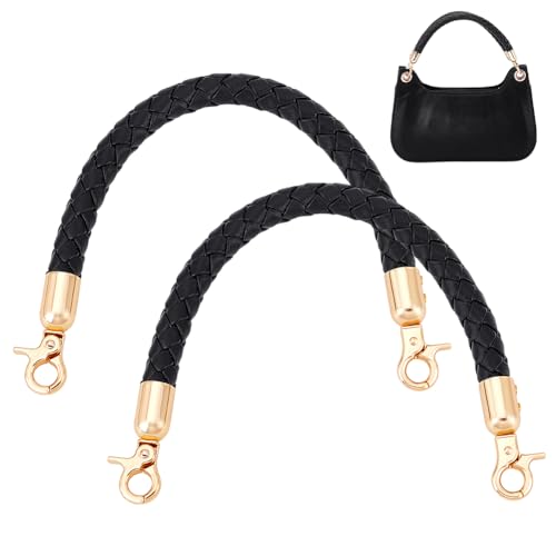 PH PandaHall 2 Stück Geflochtene Taschengriffe 30cm Geldbörsengurte Schwarze Taschengriff Ersatzgriffe Aus Leder Mit Goldener Verschluss Für Handtaschen und Schultertaschene PH PandaHall 2 Stück Geflochtene Taschengriffe 30cm Geldbörsengurte Schwarze Taschengriff Ersatzgriffe Aus Leder Mit Goldener Verschluss Für Handtaschen und Schultertaschene von PH PandaHall